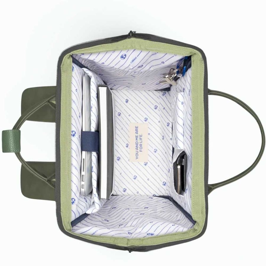 Cabaia Cabaia Adventurer Large school rugzak 15" laptopvak - Busan Kaki