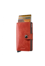 Secrid Secrid Mini Wallet Card Protector Vintage Orange leren uitschuifbare pasjeshouder
