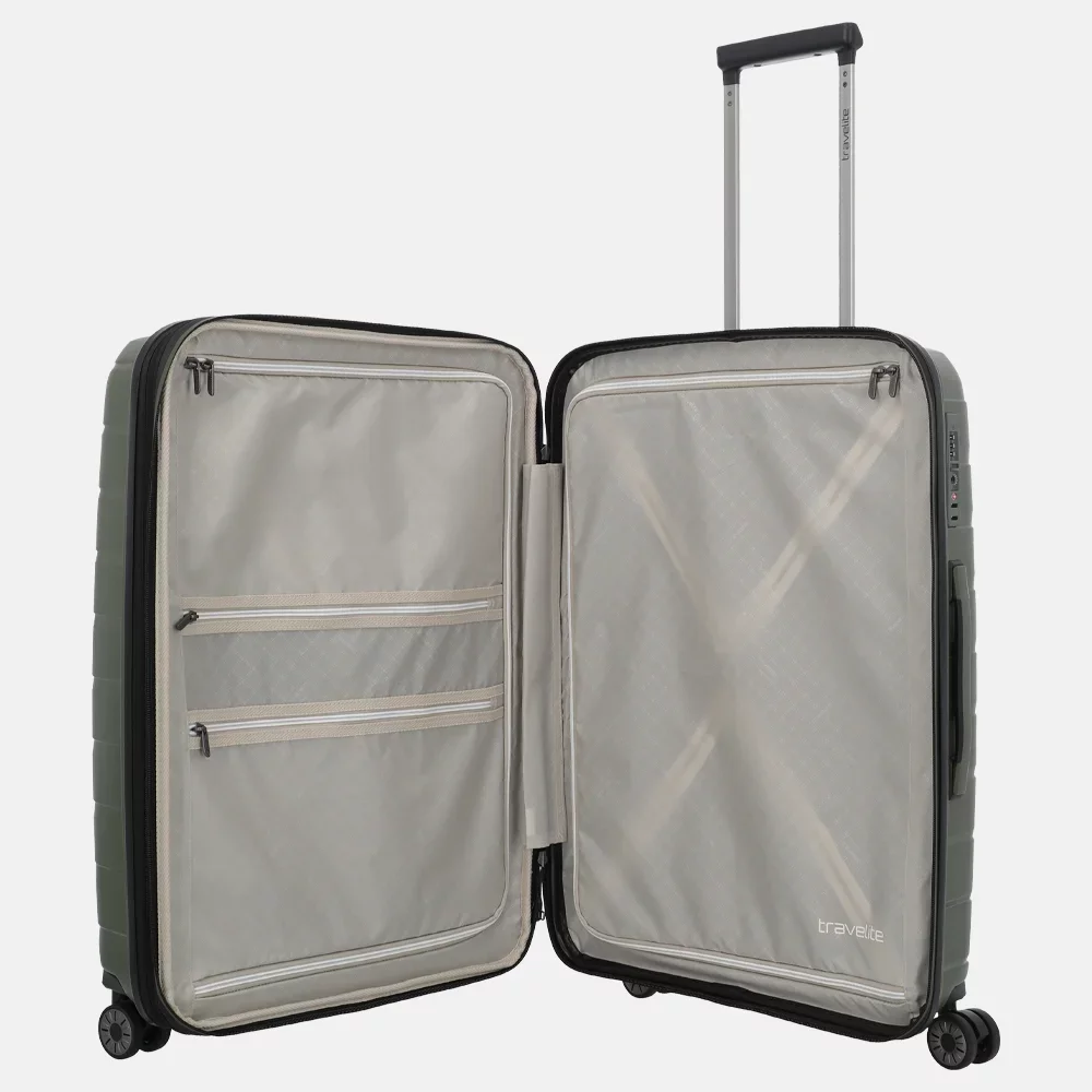 Travelite Travelite Air Base Spinner 67 middenmaat reiskoffer - Olive