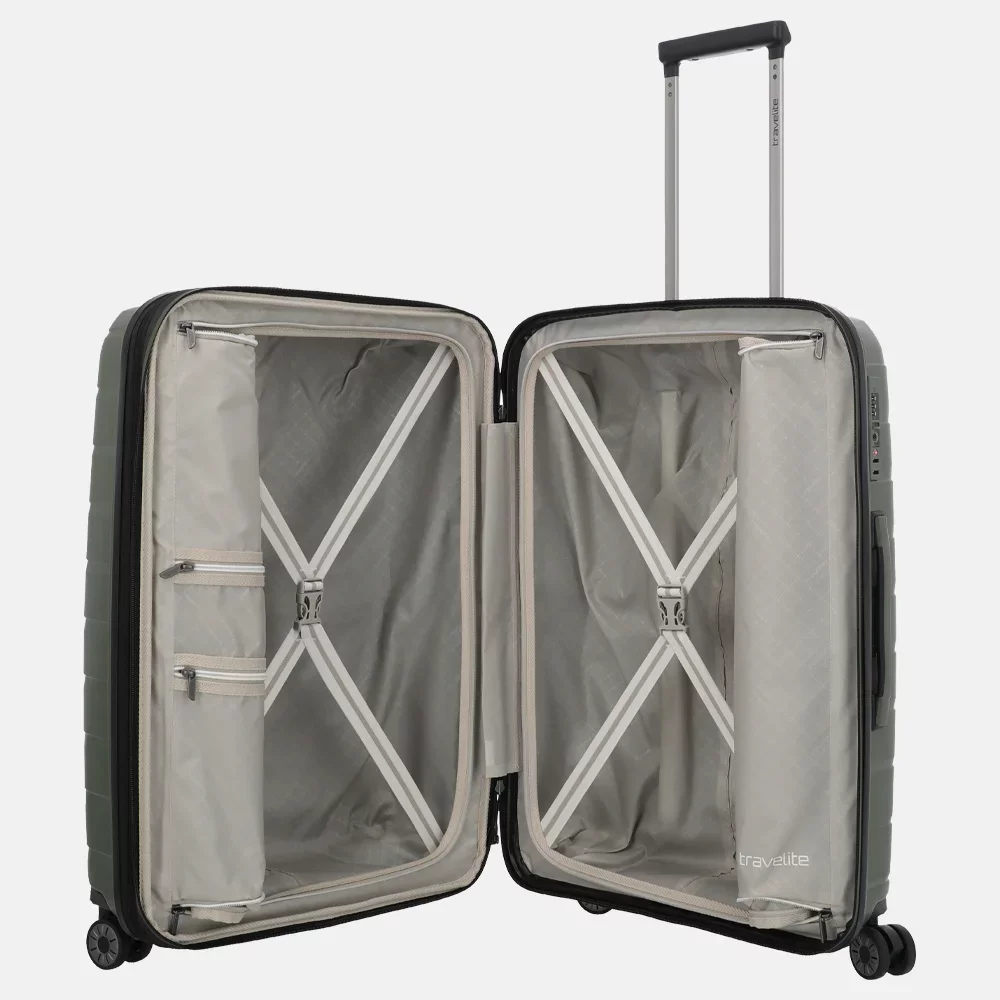 Travelite Travelite Air Base Spinner 67 middenmaat reiskoffer - Olive