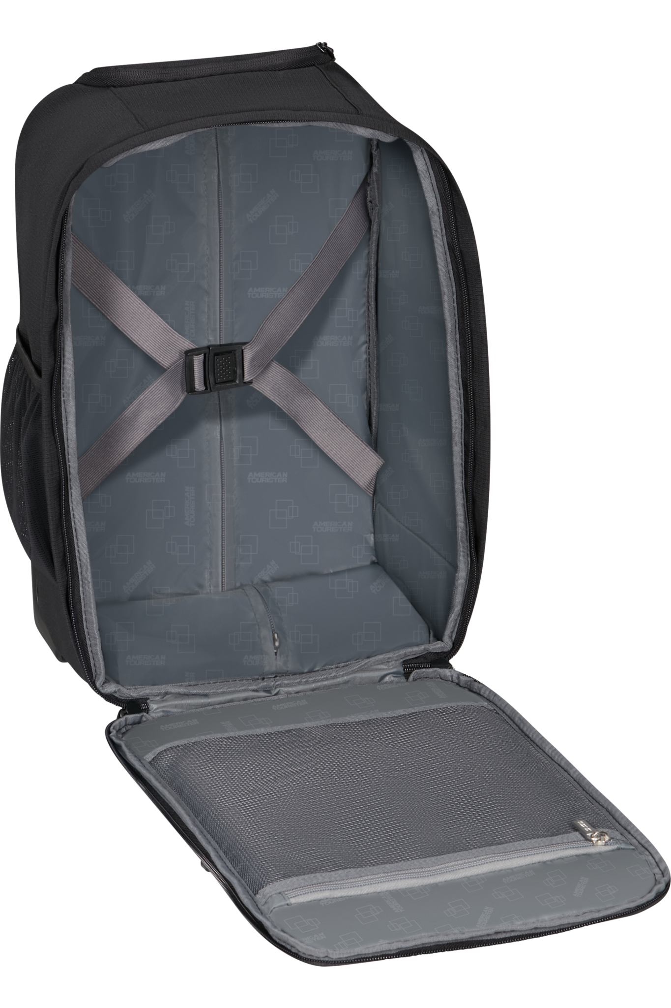 American Tourister AT by Samsonite Underseater - handbagage rugzaktrolley- Take2Cabin - Zwart