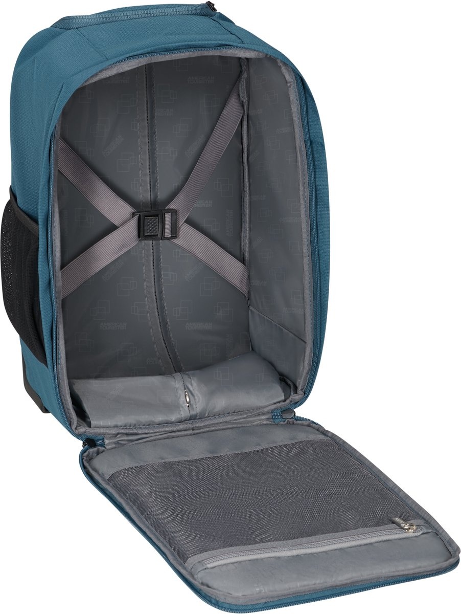 American Tourister AT by Samsonite Underseater - handbagage rugzaktrolley- Take2Cabin - Harbour Blue