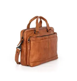 Spikes and Sparrow Spikes and Sparrow Steven Zachtleren 13.3" Laptoptas - Brandy Cognac