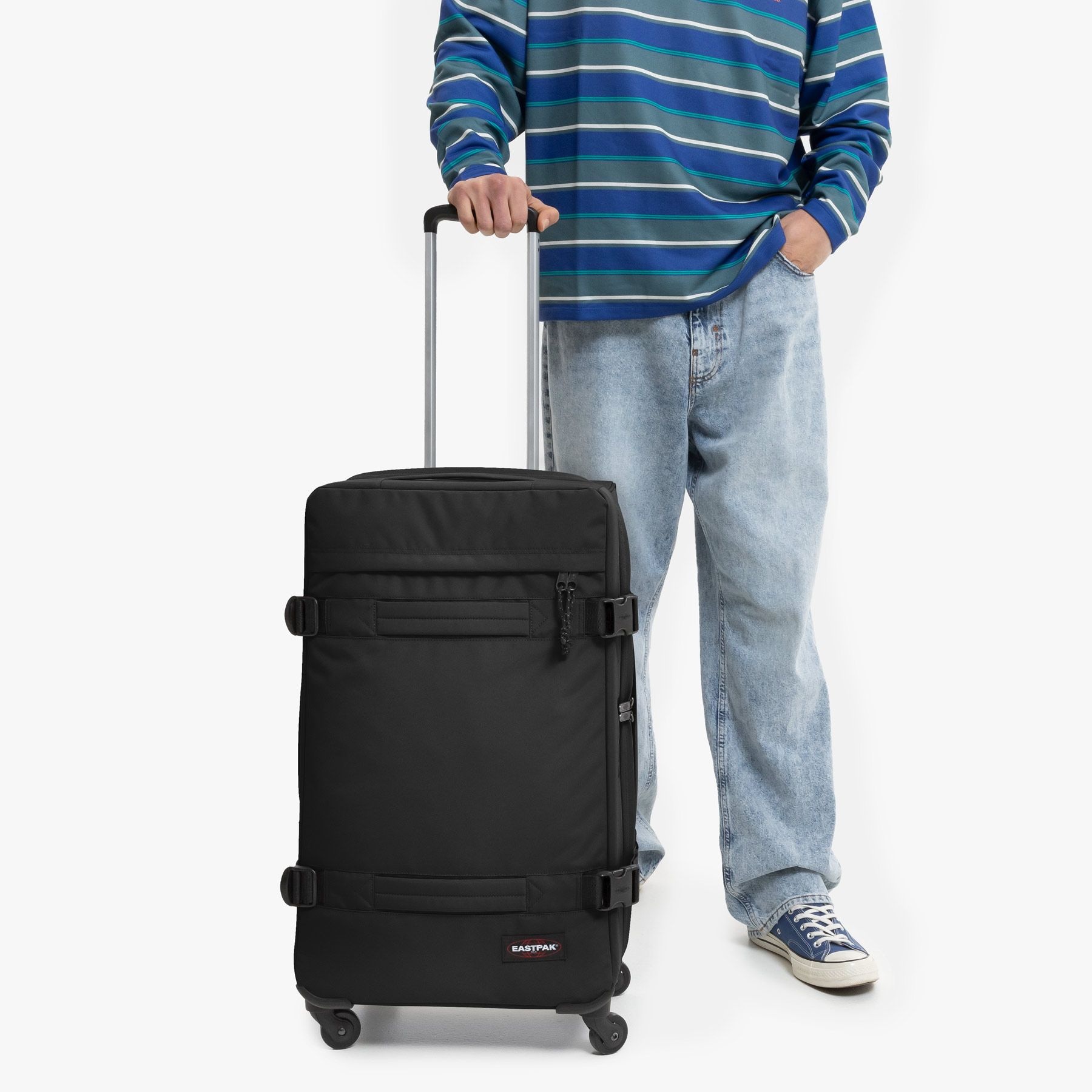 Eastpak Eastpak Transit’r 4 M Black – Medium koffer 68L met 4 wielen en TSA-slot