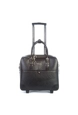 Olivia Lauren Olivia Lauren Nero Black – Stijlvolle dames laptoptrolley 17 inch struisvogel print