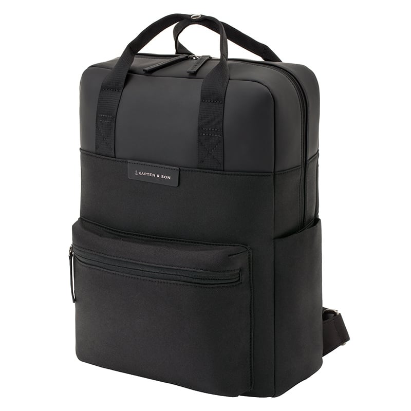 Kapten and Son Kapten & Son Bergen All Black – Vegan rugzak met 15 inch laptopvak