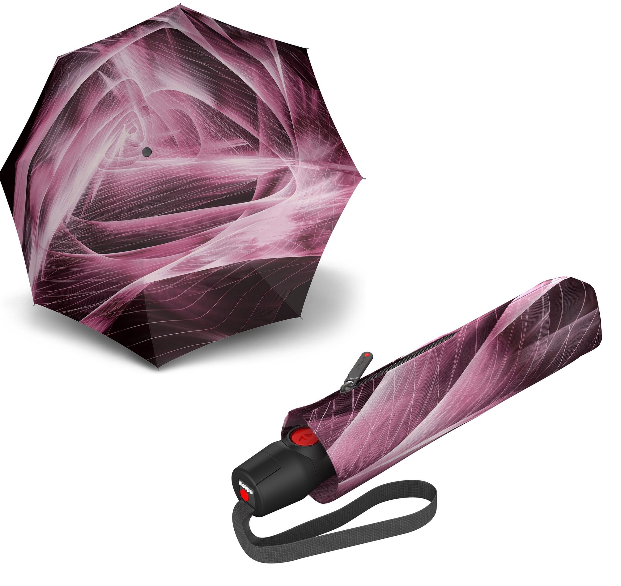 Knirps Knirps T200 Medium Duomatic Paraplu Aura Rose – Windproof & Compact | Cargo Arnhem