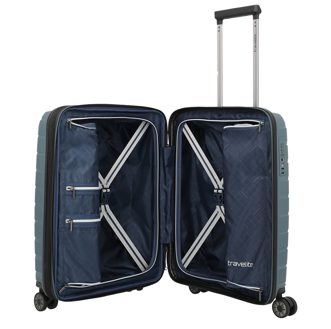 Travelite Travelite Air Base Spinner 55 Exp. Ice Blue – Handbagage Koffer | Cargo Travelshop Arnhem