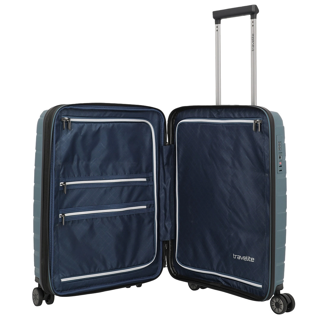 Travelite Travelite Air Base Spinner 55 Exp. Ice Blue – Handbagage Koffer | Cargo Travelshop Arnhem
