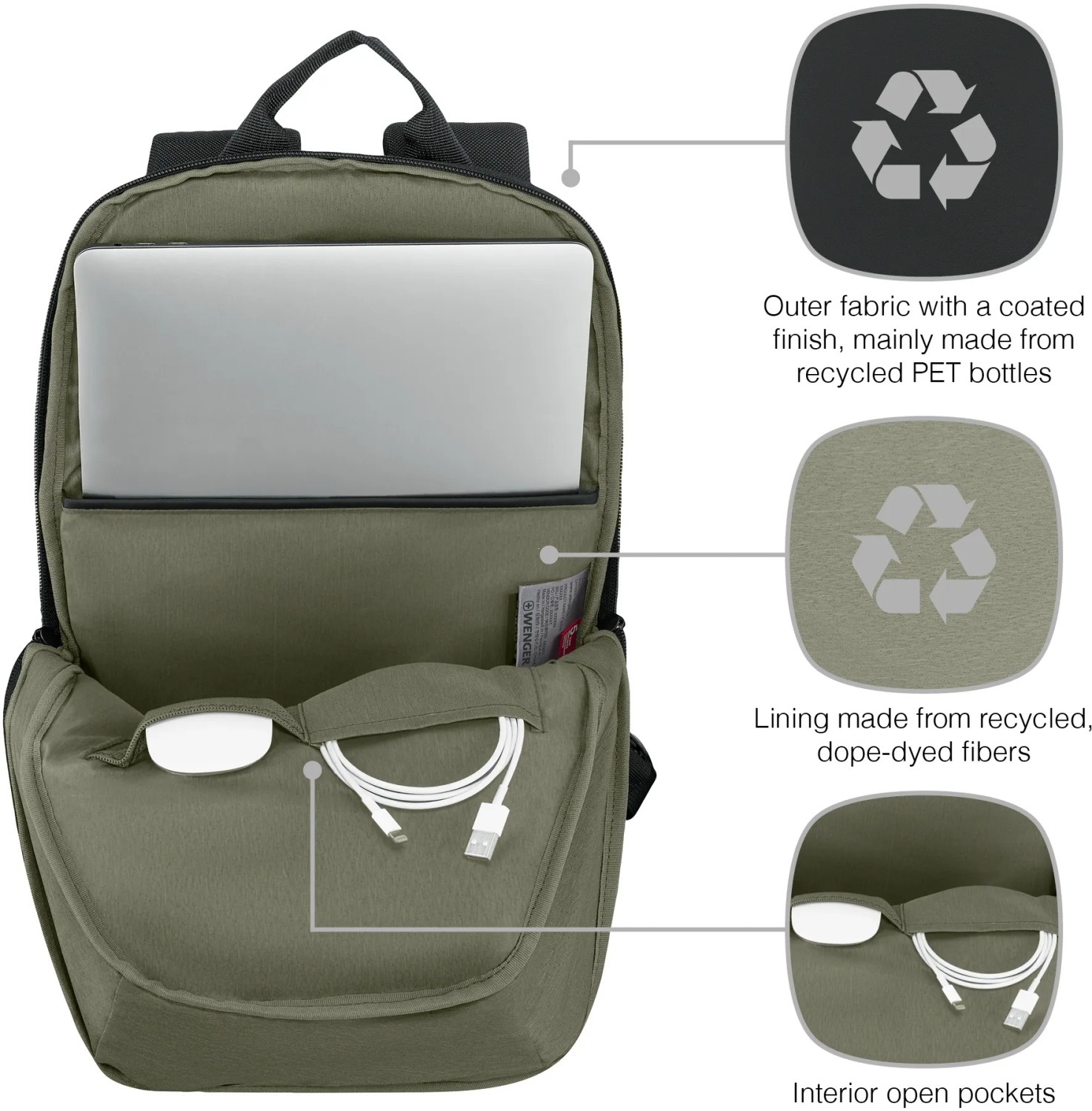 Wenger Wenger UrbanOne Light 14" Laptoprugzak - Black