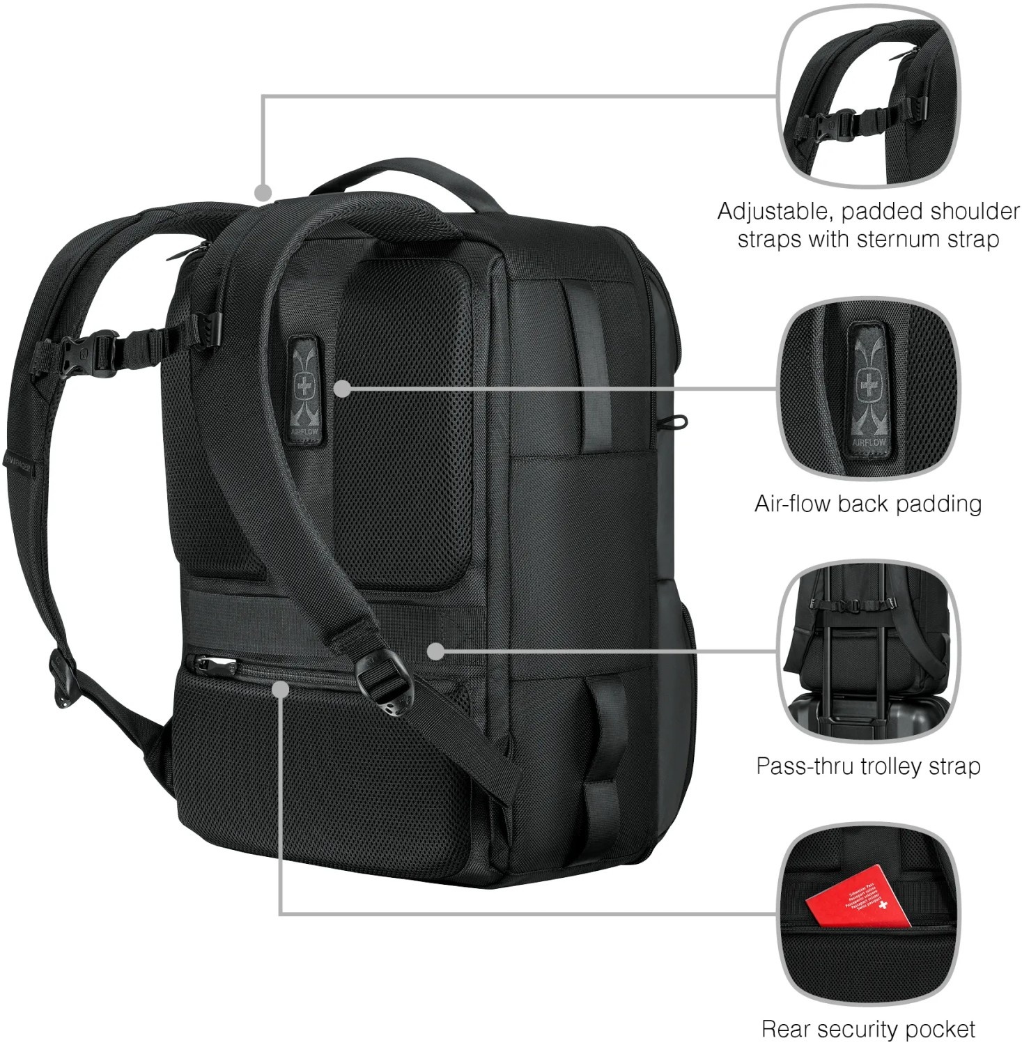 Wenger Wenger UrbanOne Travel Backpack - Black
