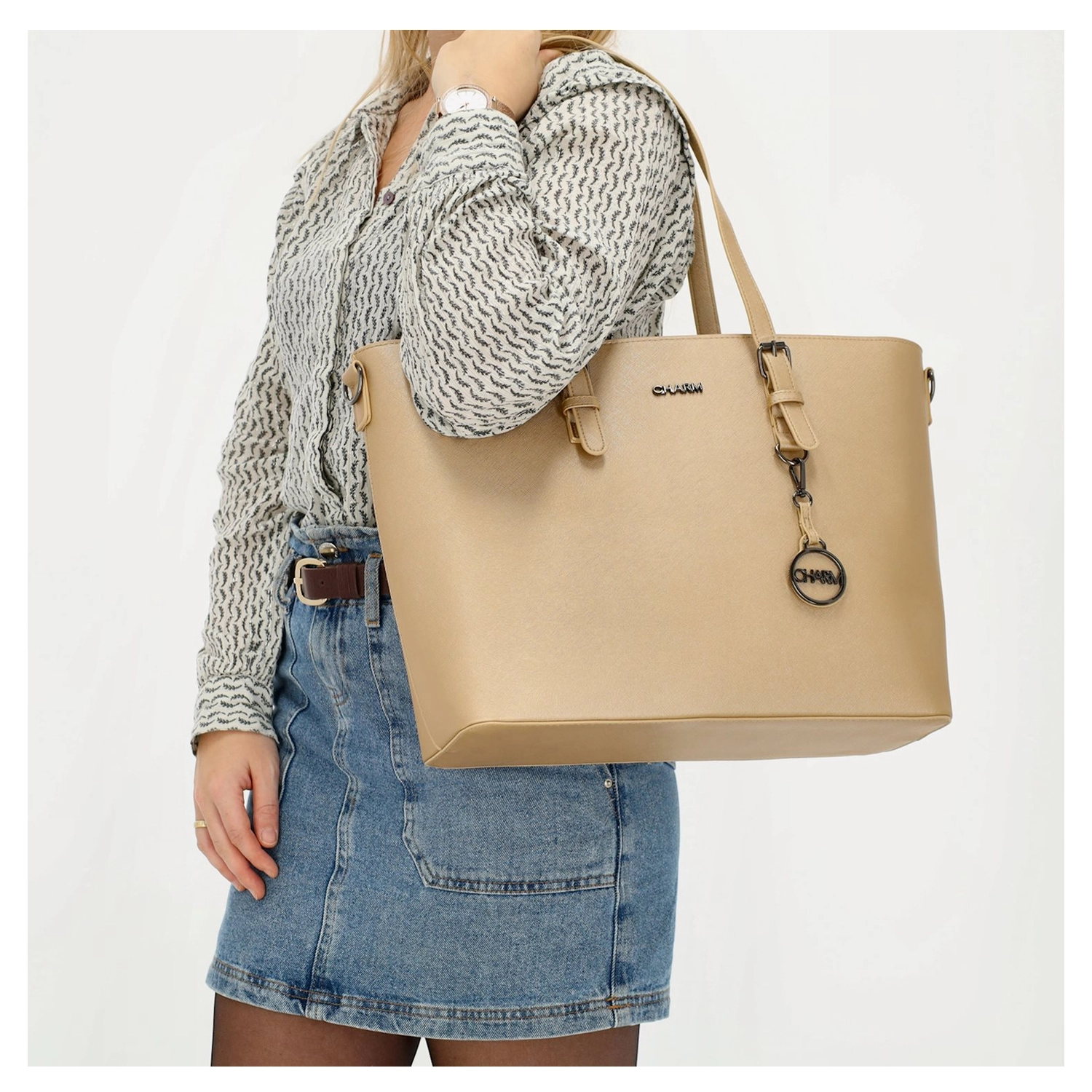 Charm London Charm London Birmingham Shopper - Light Gold