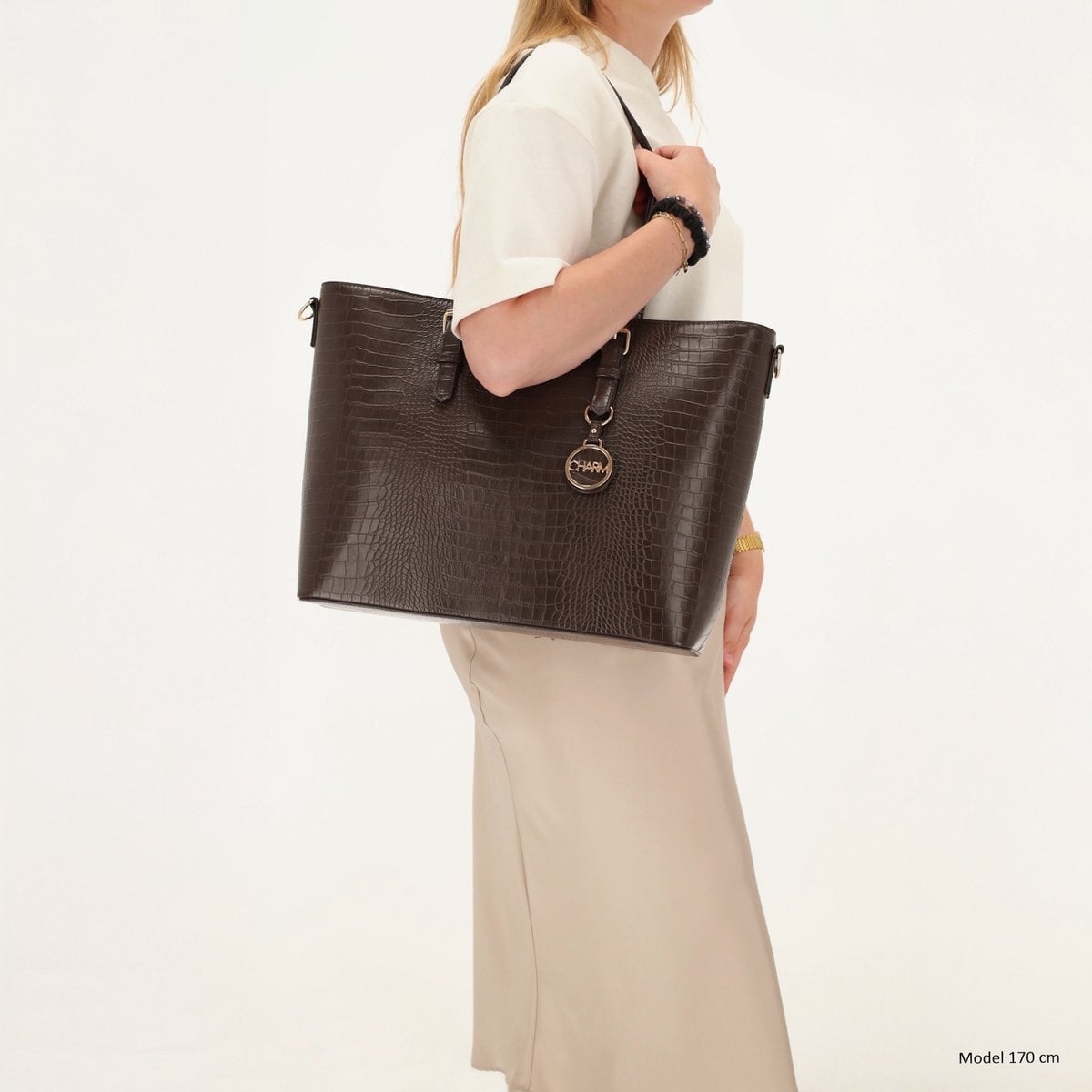 Charm London Charm London Birmingham Shopper - Croco Brown
