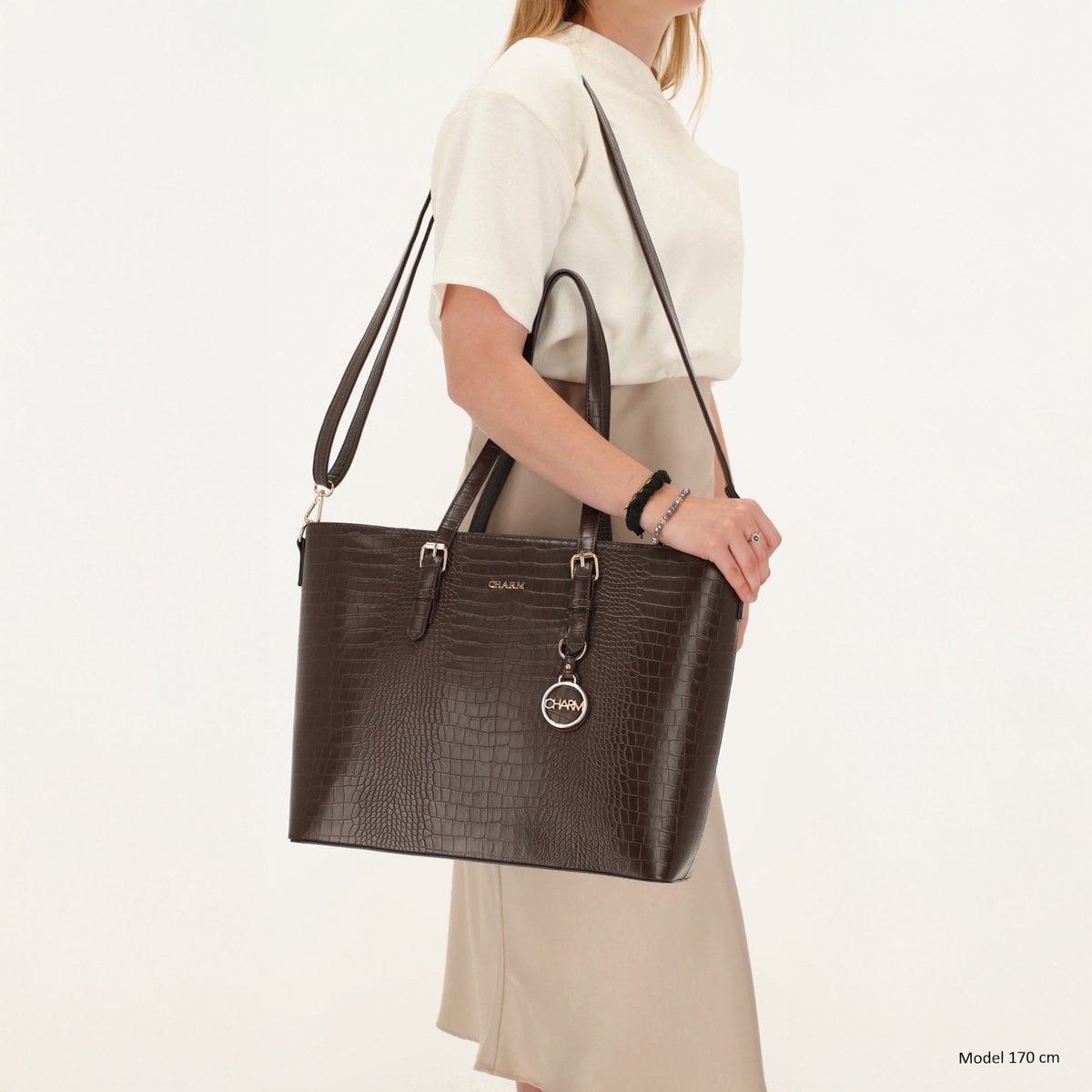 Charm London Charm London Birmingham Shopper - Croco Brown