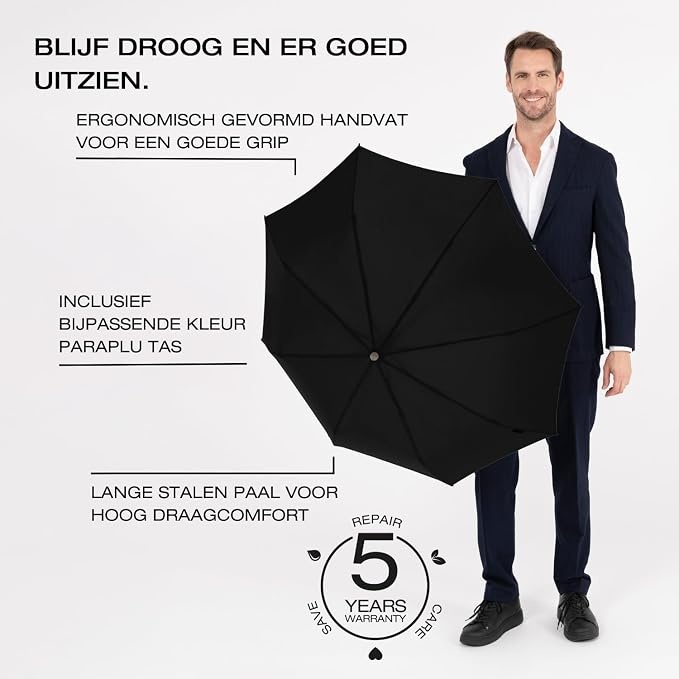 Knirps Knirps T-200 M Duomatic Windproof Paraplu - Red - Special Black Edition