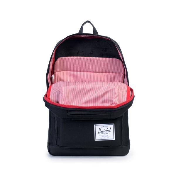 Herschel Herschel Pop Quiz Black Black Synthetic Leather schooltas met 15 inch laptopvak rugzak