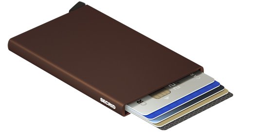 Secrid Secrid cardprotector Brown uitschuifbare pasjes bescherming pasjeshouder