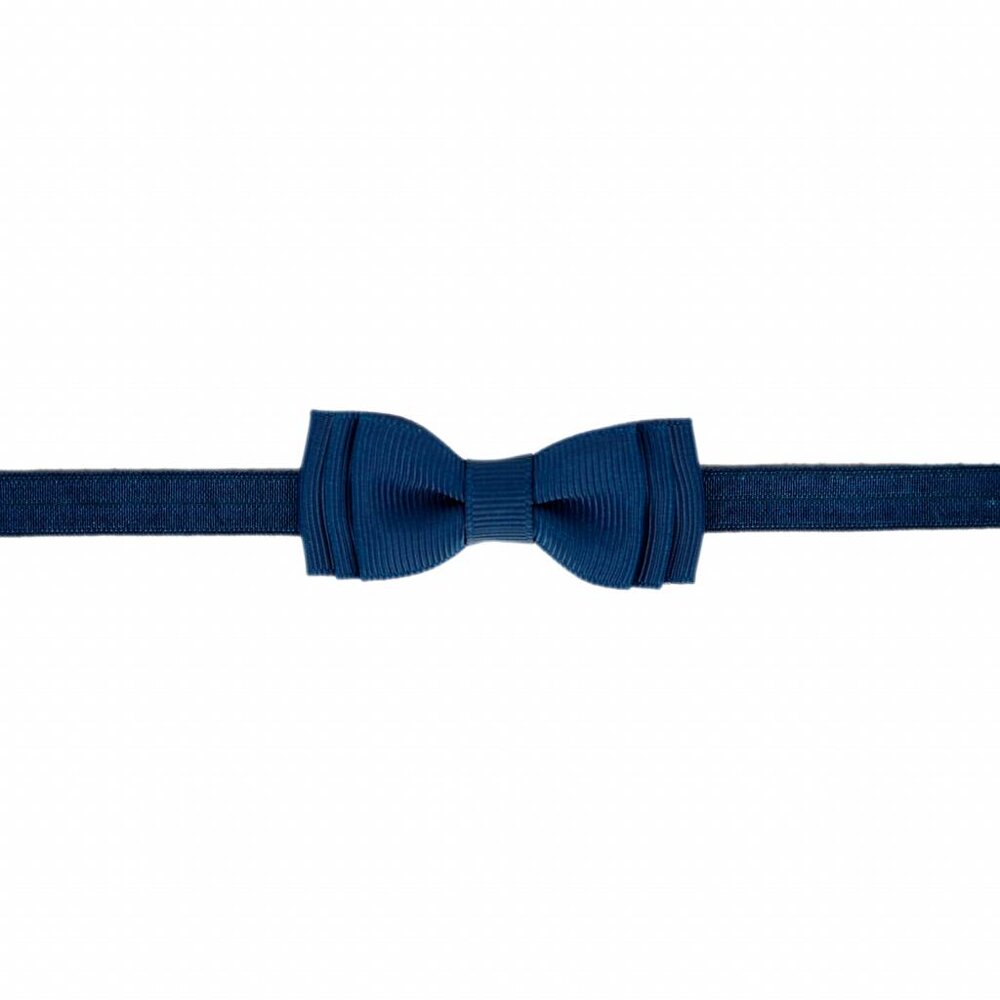 Your Little Miss Baby haarbandje met dubbele strik Amy - Dark blue