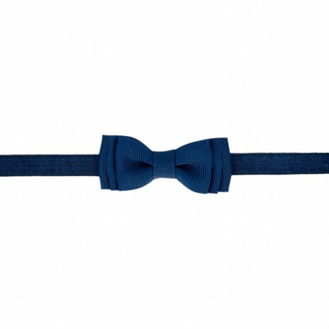 Your Little Miss Baby haarbandje met dubbele strik Amy - Dark blue