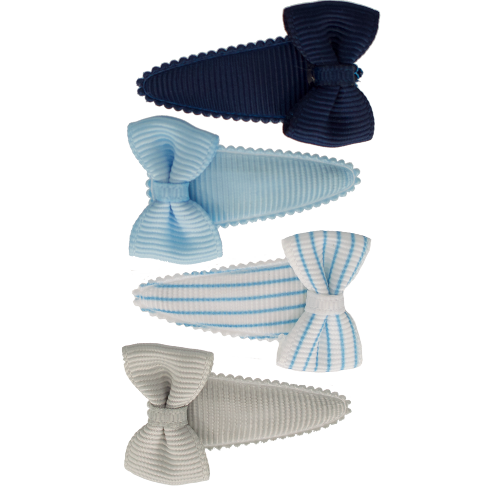 Your Little Miss Haarspeldjes met strik Romy - Blue stripes Your Little Miss Haarspeldjes met strik Romy - Blue stripes