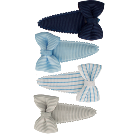Your Little Miss Haarspeldjes met strik Romy - Blue stripes Your Little Miss Haarspeldjes met strik Romy - Blue stripes