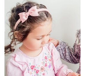 Your Little Miss Haarband met dubbele strik Chloé - Rose quartz