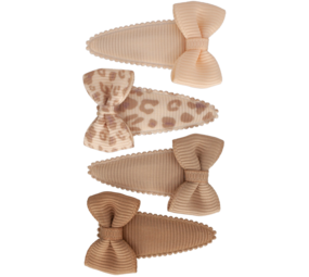 Your Little Miss Baby haarspeldjes met strik - Nude animal Your Little Miss Baby haarspeldjes met strik - Nude animal