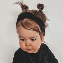 Your Little Miss Baby haarband met knoop - black