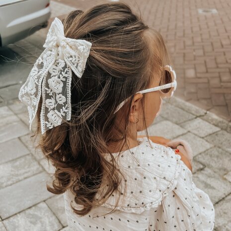 Your Little Miss Haarspeld met grote strik - cream lace