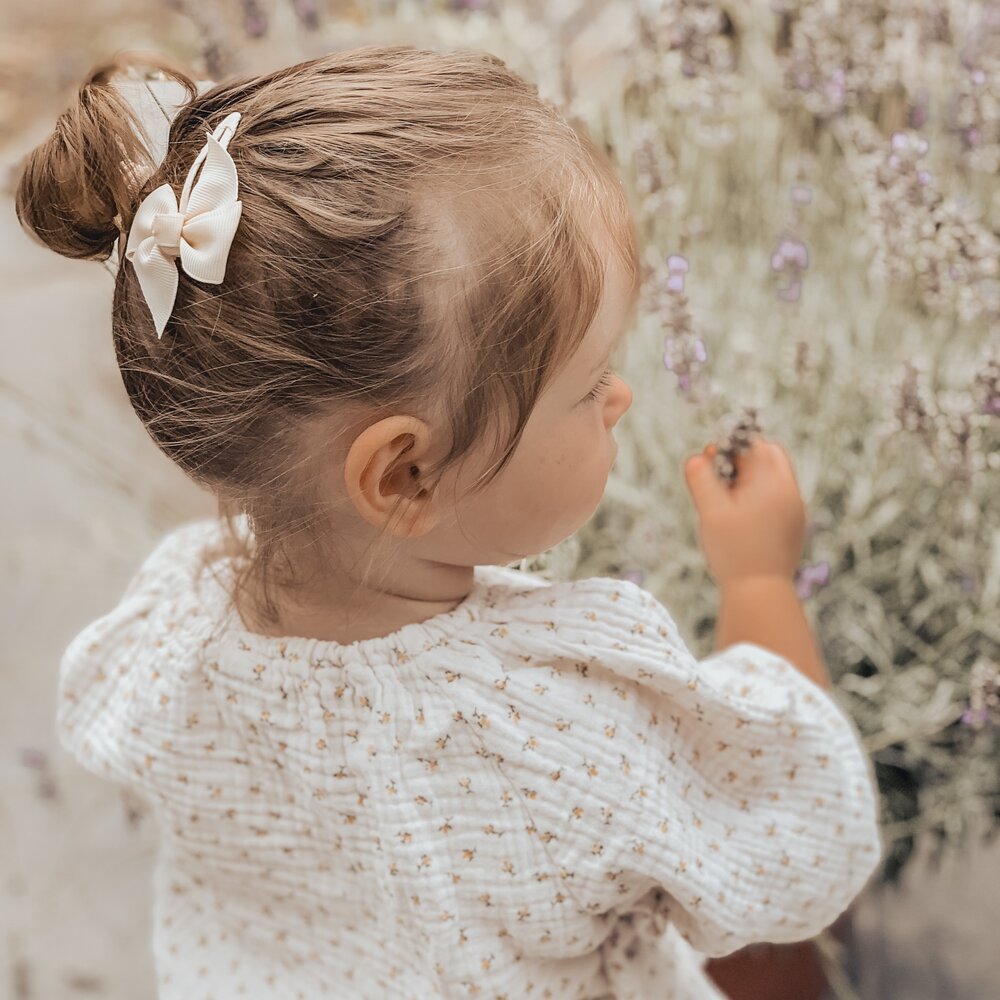 Your Little Miss Haarspeldjes met twist en linten strik - cream Your Little Miss Haarspeldjes met twist en linten strik - cream