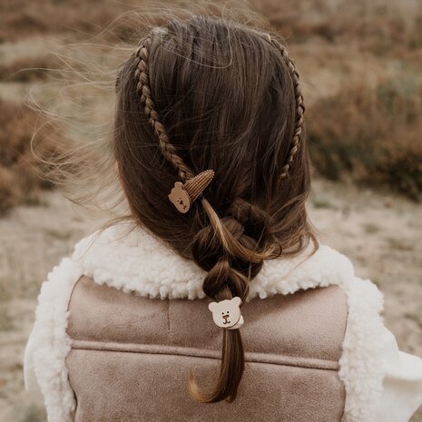 Your Little Miss Baby haarelastiekjes met strikje Liv  - teddy bear