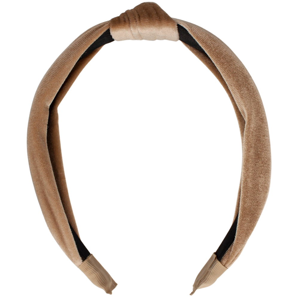 Your Little Miss Brede diadeem met knoop  - brown velvet