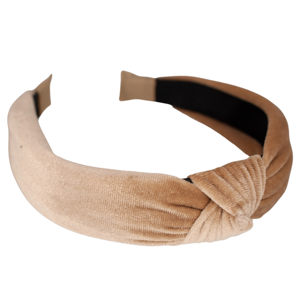 Your Little Miss Brede diadeem met knoop  - brown velvet