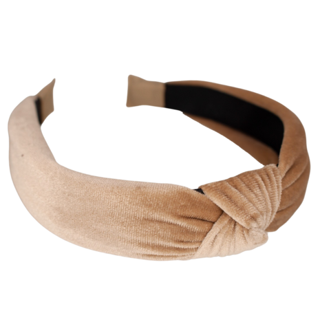 Your Little Miss Brede diadeem met knoop  - brown velvet