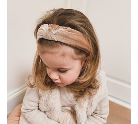 Your Little Miss Brede diadeem met knoop  - brown velvet