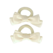 Your Little Miss Haarelastiekjes met dubbele strik - ivory satin Your Little Miss Haarelastiekjes met dubbele strik - ivory satin