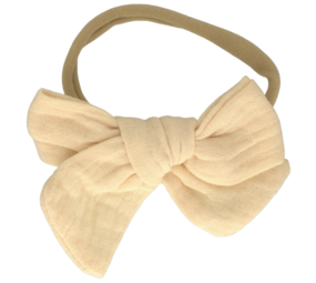 Your Little Miss Baby haarbandje met strik Naomi - creme muslin