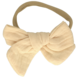 Your Little Miss Baby haarbandje met knoop en dubbele strik - creme muslin Your Little Miss Baby haarbandje met knoop en dubbele strik - creme muslin