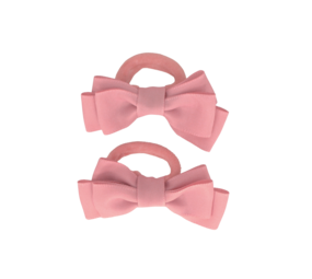 Your Little Miss Haarelastiekjes met dubbele strik - old pink