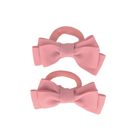 Your Little Miss Haarelastiekjes met dubbele strik - old pink