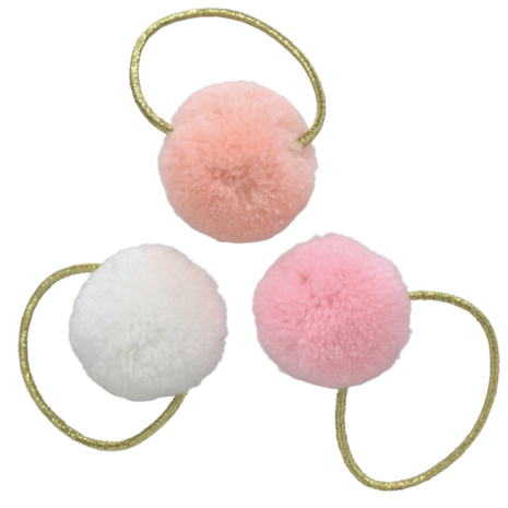 Your Little Miss Basic haarelastiekjes met pompoms kate - blossom