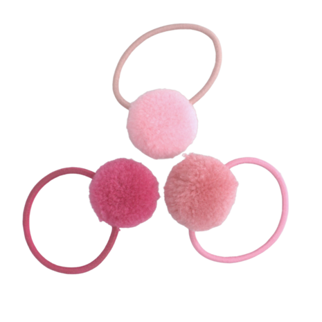 Your Little Miss Basic mini haarelastiekjes met pompoms Kate - candy Your Little Miss Basic mini haarelastiekjes met pompoms Kate - candy