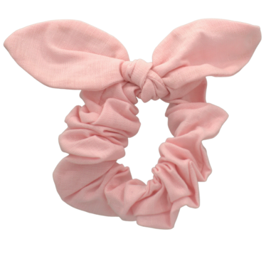 Your Little Miss Mini scrunchie met strik - Pink linen