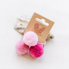 Your Little Miss Basic haarelastiekjes met pompoms - Candy