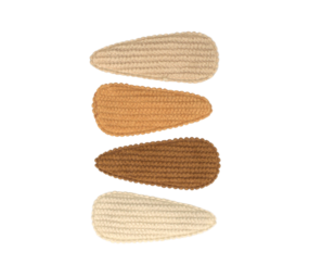 Your Little Miss Baby haarspeldjes met stof - Neutral rib Your Little Miss Baby haarspeldjes met stof - Neutral rib