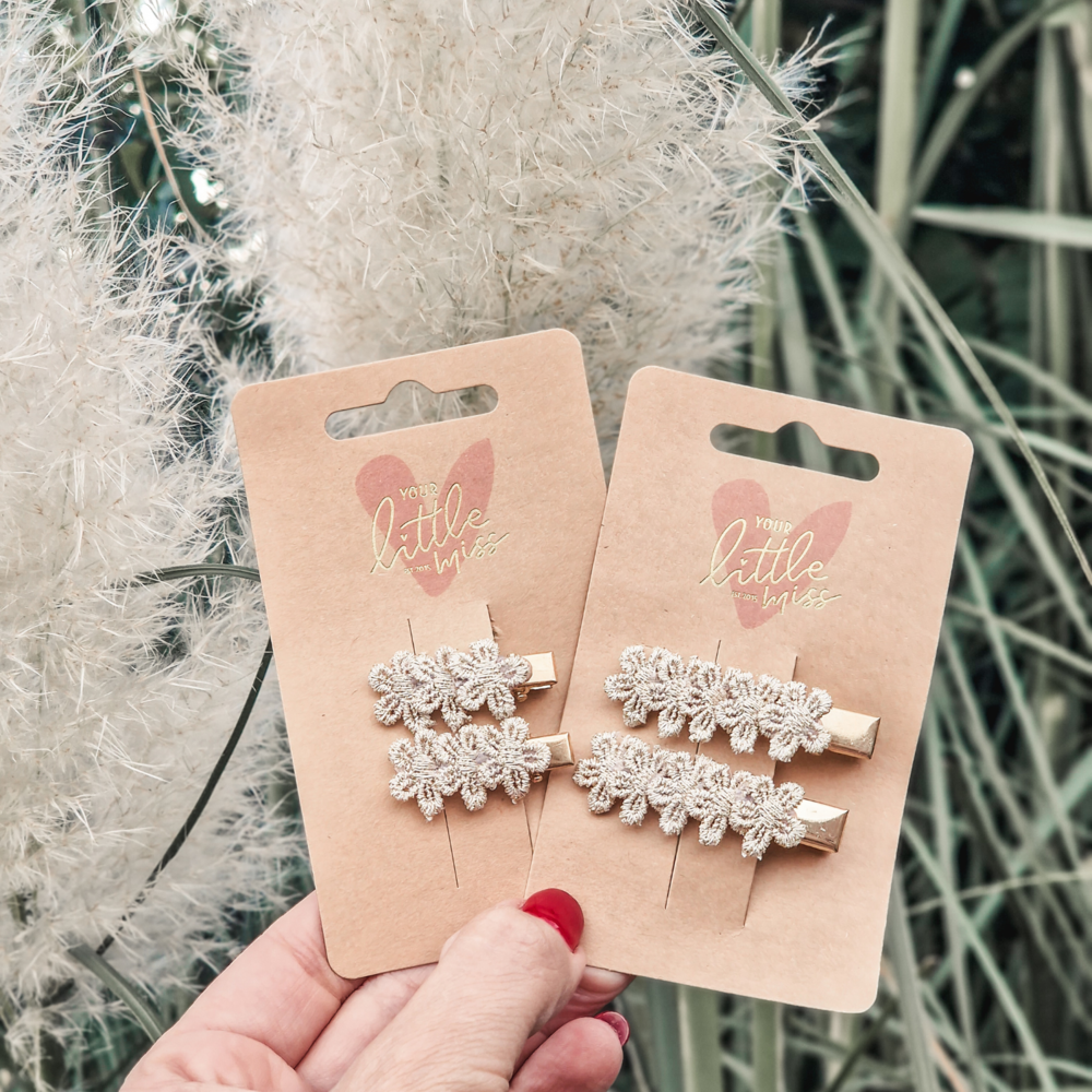 Your Little Miss Haarspeldjes met bloemen Nina - Gold flowers
