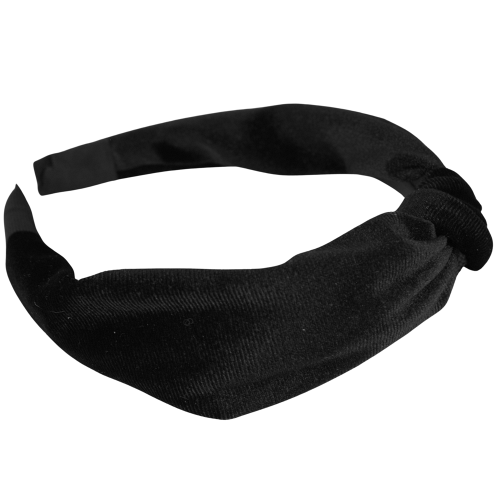 Your Little Miss Brede haarband met knoop Lexi - Black velvet