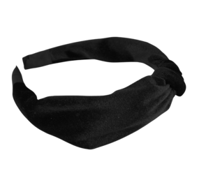 Your Little Miss Brede haarband met knoop Lexi - Black velvet