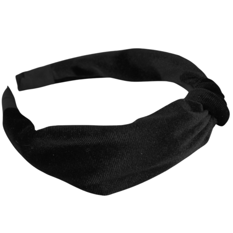 Your Little Miss Brede haarband met knoop Lexi - Black velvet