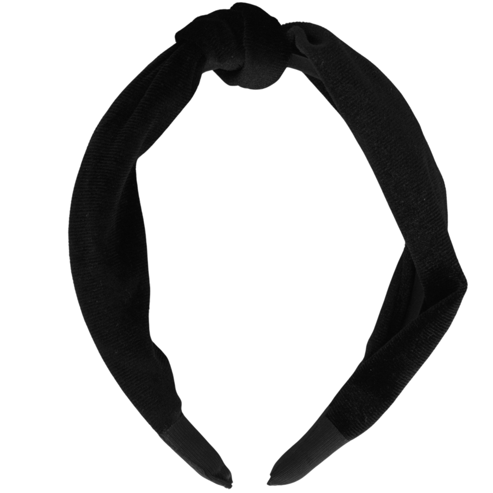 Your Little Miss Brede haarband met knoop Lexi - Black velvet
